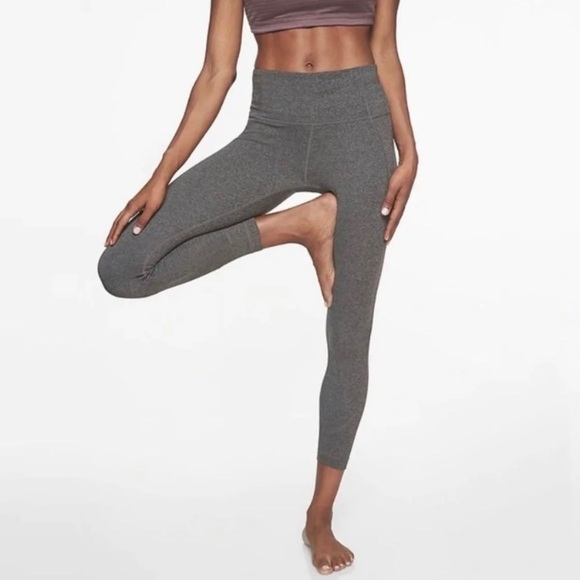 Athleta Salutation 7/8 Tight Leggings, Heathered Grey - Picture 1 of 6